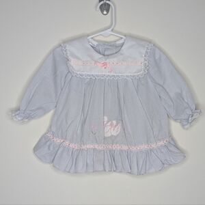 Vintage Cradle Togs Swan Dress 6-9m